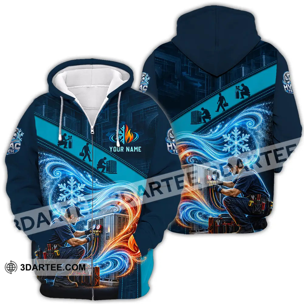 Unisex Shirt - Custom HVAC Tech Shirt - Zipper Hoodie / S - T-shirt