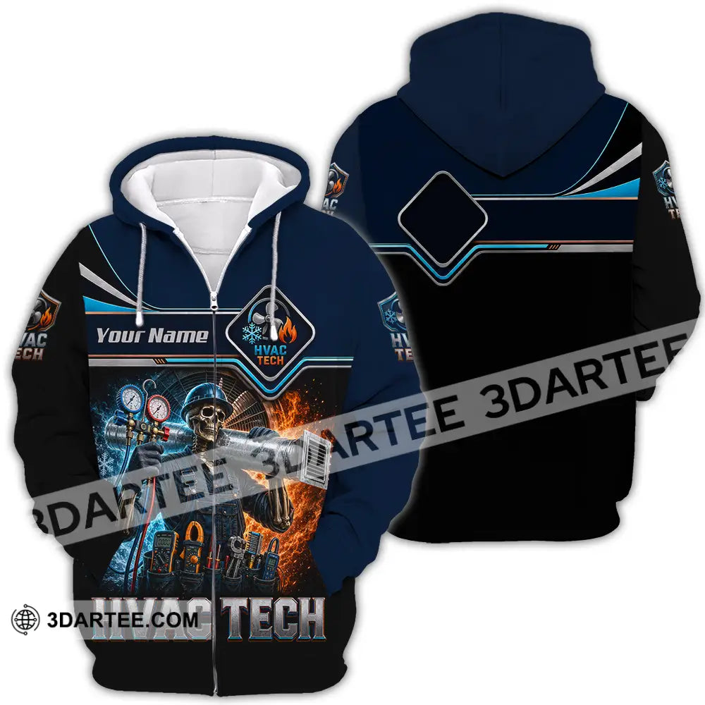 Unisex Shirt - Custom HVAC Tech Shirt - Zipper Hoodie / S - T-shirt