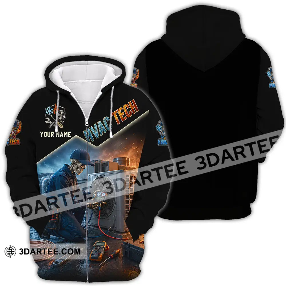 Unisex Shirt - Custom HVAC Tech Shirt - Zipper Hoodie / S - T-shirt