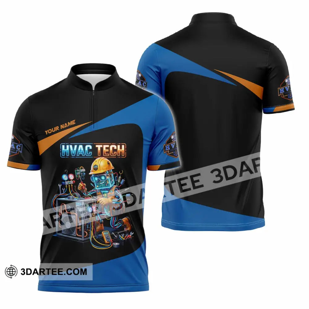 Unisex Shirt - Custom HVAC Tech Shirt - Zipper Polo Shirt / S - T-shirt