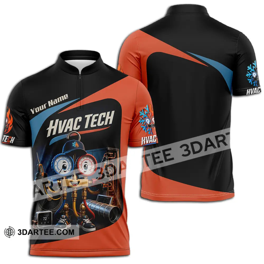 Unisex Shirt - Custom Hvac Tech Shirt - Zipper Polo Shirt / S - T-shirt