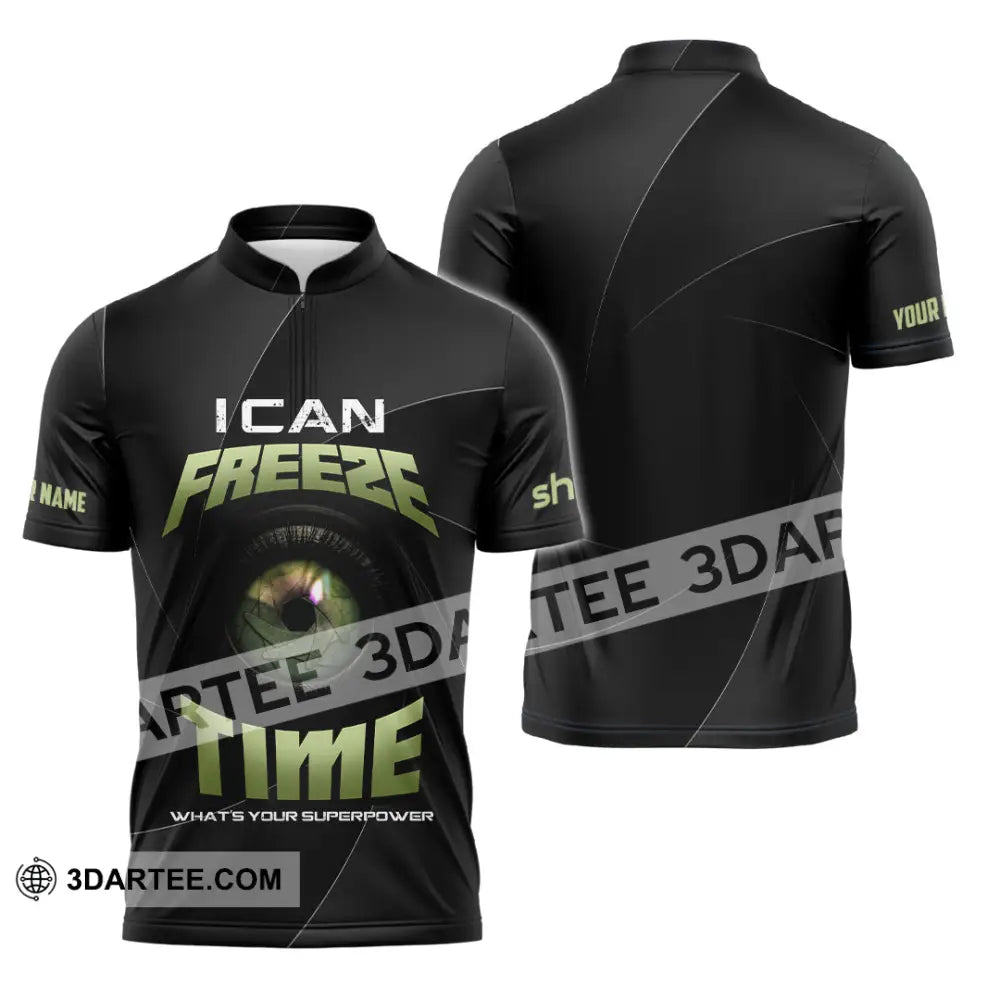 Unisex Shirt - Custom I Can Freeze Time Shirt - Zipper Polo Shirt / S - T-shirt