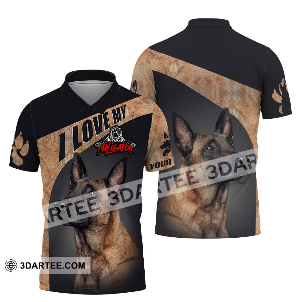 Unisex Shirt - Custom I Love My Belgian Malinois Pet Lover Shirt Polo Shirt / S T-shirt