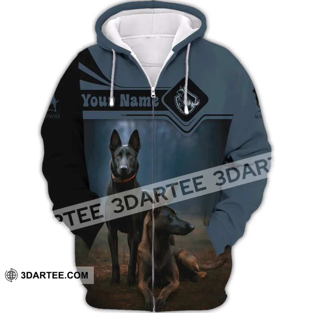 Unisex Shirt - Custom I Love My Belgian Malinois Pet Lover Shirt Zipper Hoodie / S T-shirt