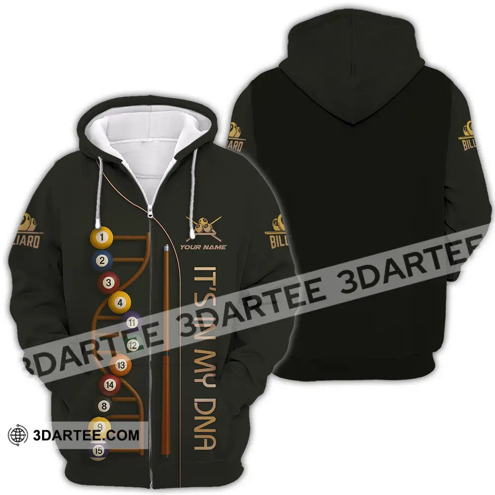 Unisex Shirt - Custom In My DNA Billiard Shirt Zipper Hoodie / S T-shirt