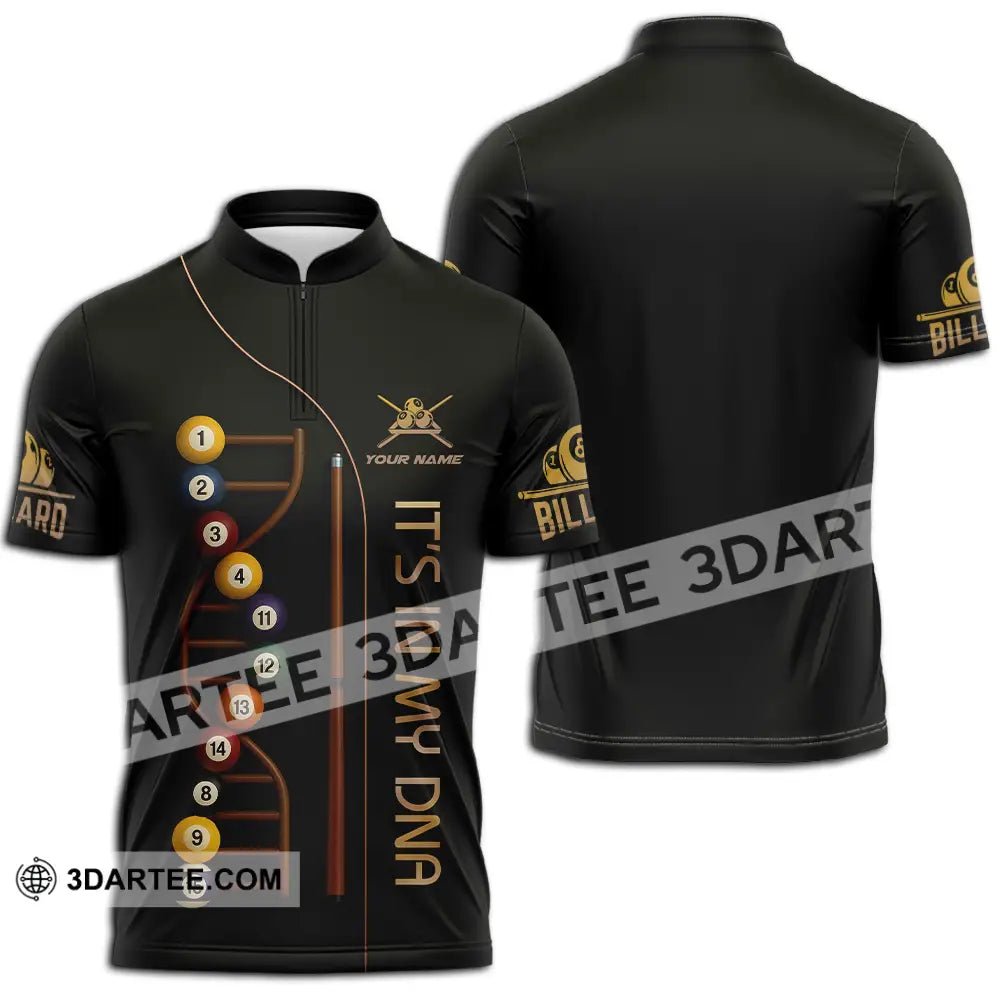 Unisex Shirt - Custom In My DNA Billiard Shirt Zipper Polo Shirt / S T-shirt