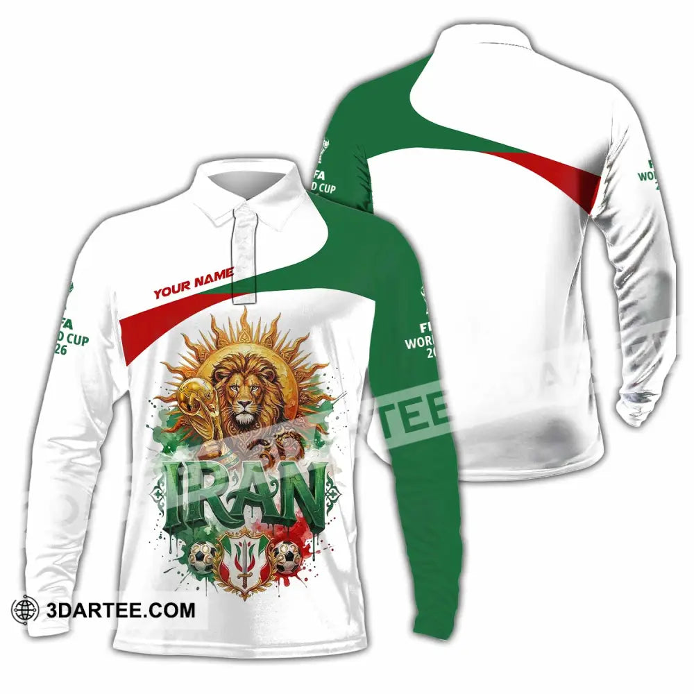 Unisex Shirt - Custom Iran World Cup 2026 3D Shirt - Long Sleeve Polo / S - T-shirt