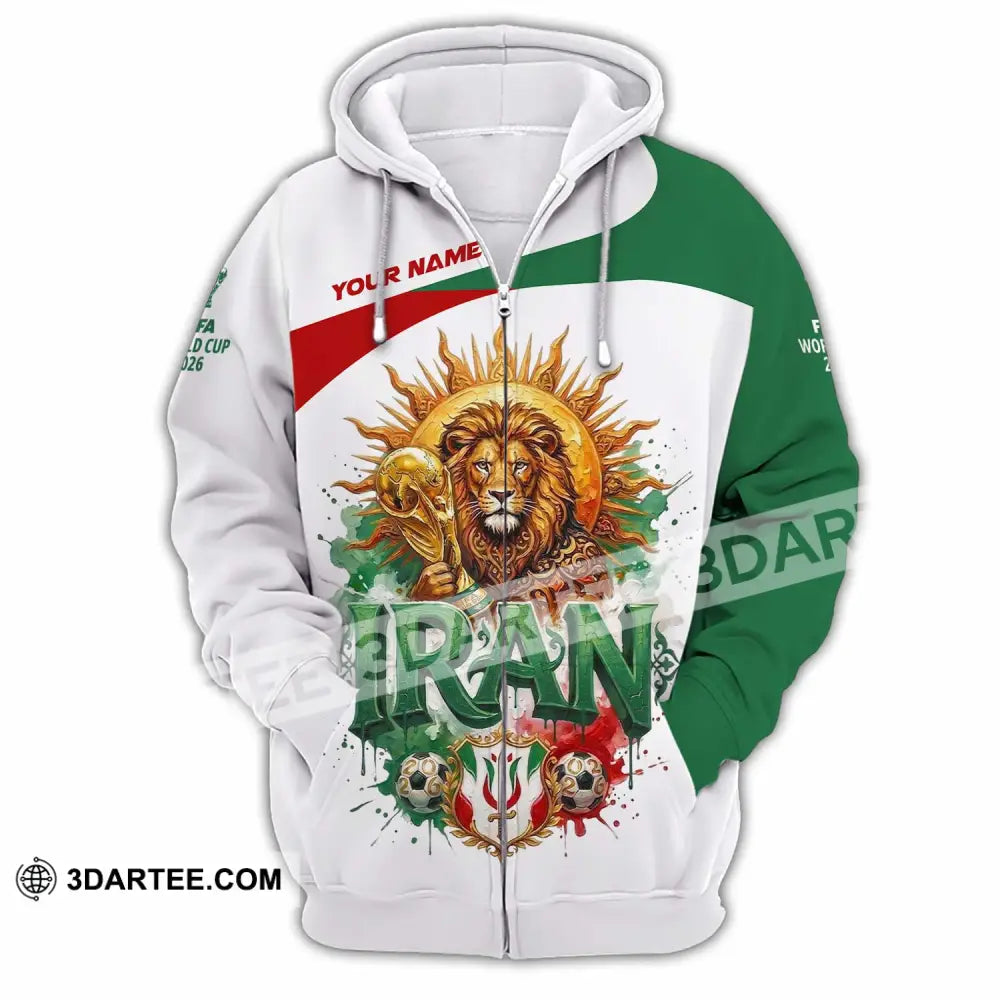 Unisex Shirt - Custom Iran World Cup 2026 3D Shirt - Zipper Hoodie / S - T-shirt