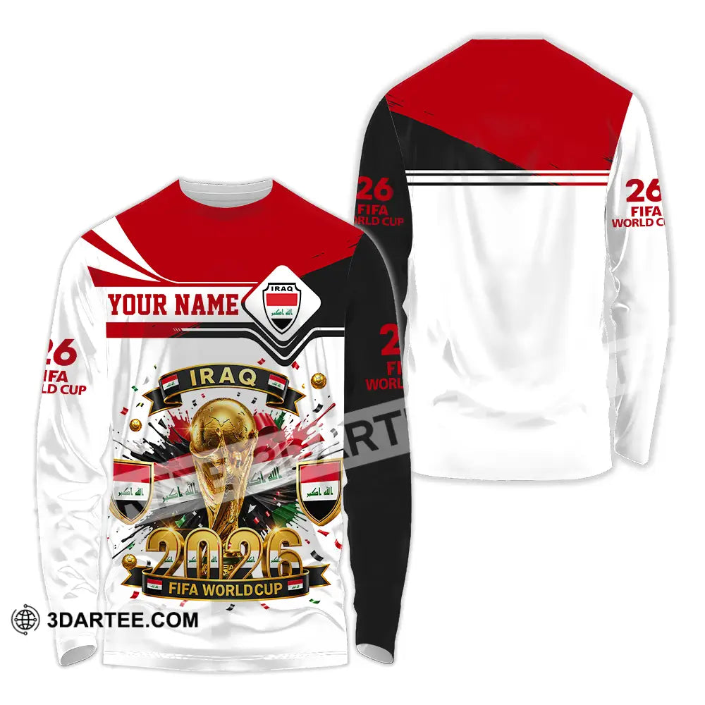 Unisex Shirt - Custom Iraq World Cup 2026 3D Shirt - Long Sleeve Shirt / S - T-shirt