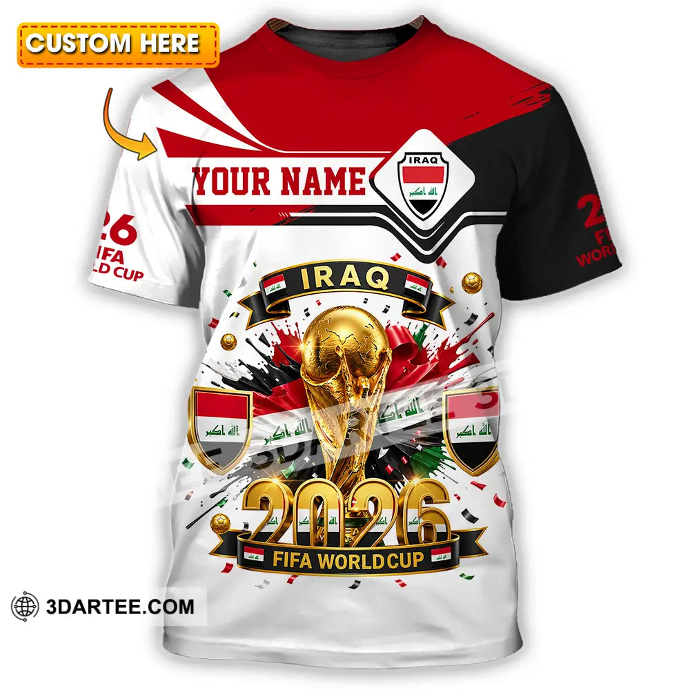 Unisex Shirt - Custom Iraq World Cup 2026 3D Shirt - T-shirt