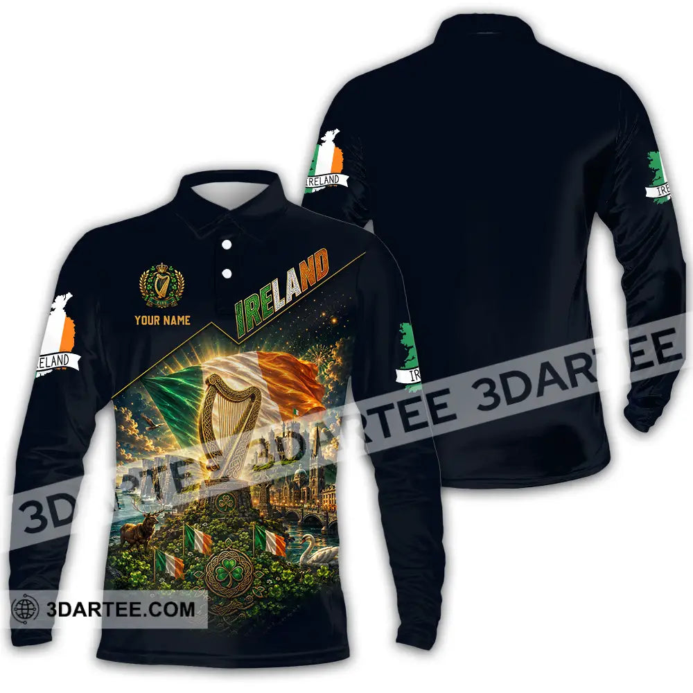 Unisex Shirt - Custom Ireland Shirt - Long Sleeve Polo / S - T-shirt