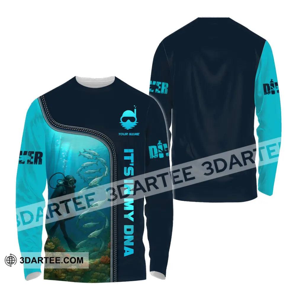 Unisex Shirt - Custom It Is In My DNA Shirt For Diver Long Sleeve Shirt / S T-shirt