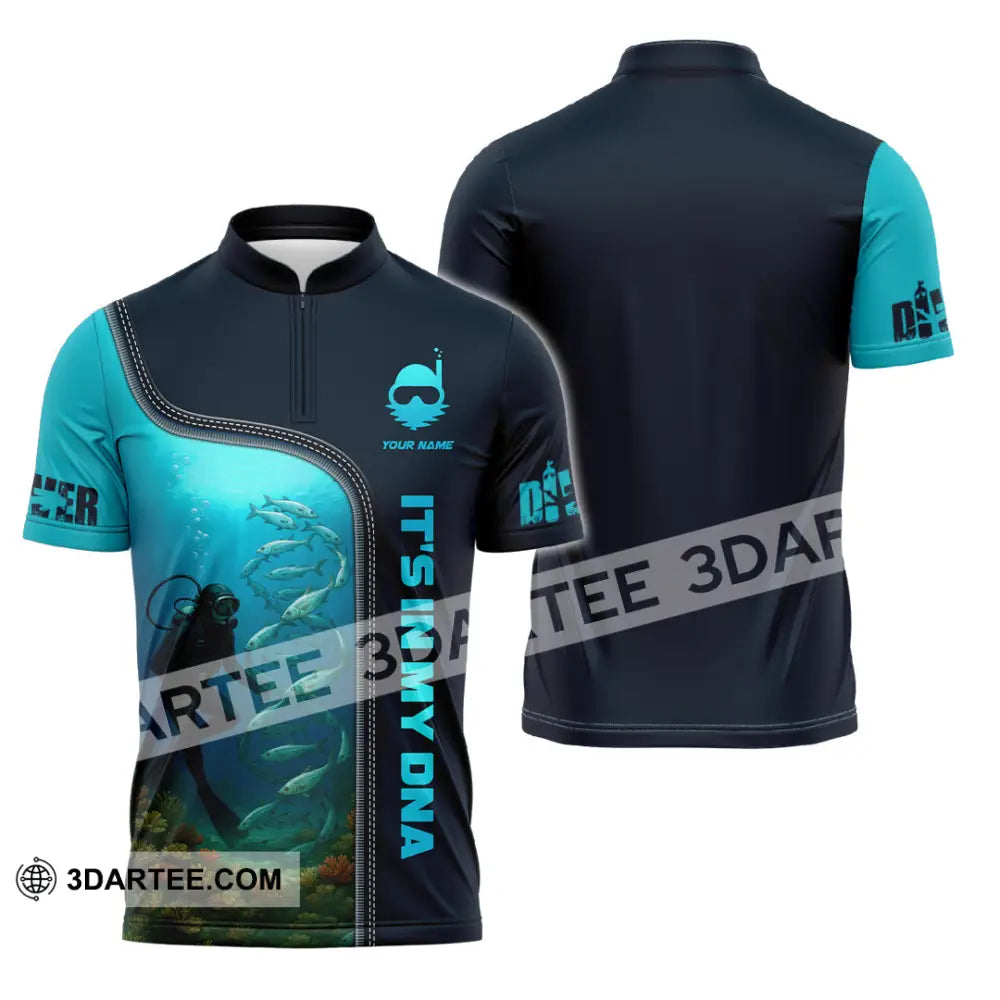 Unisex Shirt - Custom It Is In My DNA Shirt For Diver Zipper Polo Shirt / S T-shirt