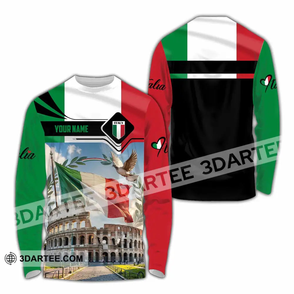 Unisex Shirt - Custom Italy 3D Shirt - Long Sleeve Shirt / S - T-shirt