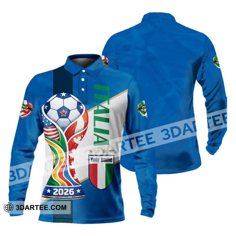 Unisex Shirt - Custom Italy World Cup 2026 Shirt - Long Sleeve Polo / S - T-shirt