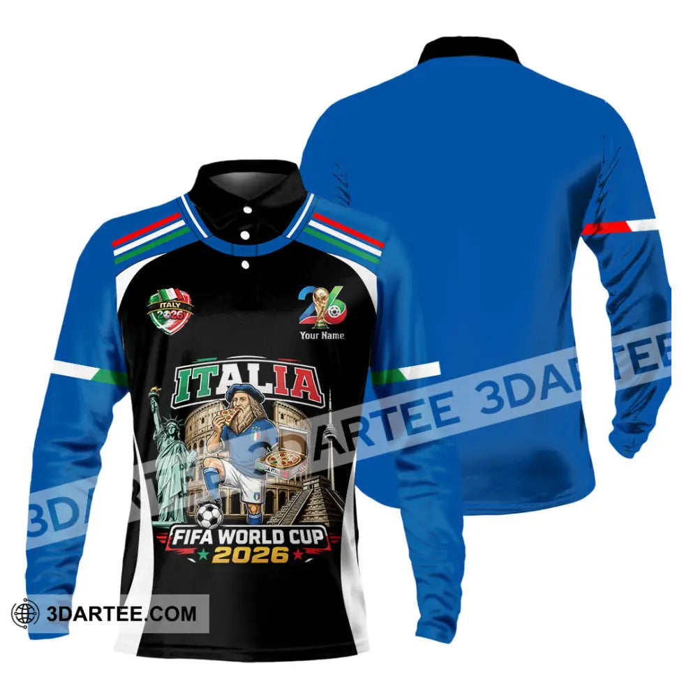 Unisex Shirt - Custom Italy World Cup 2026 Shirt - Long Sleeve Polo / S - T-shirt