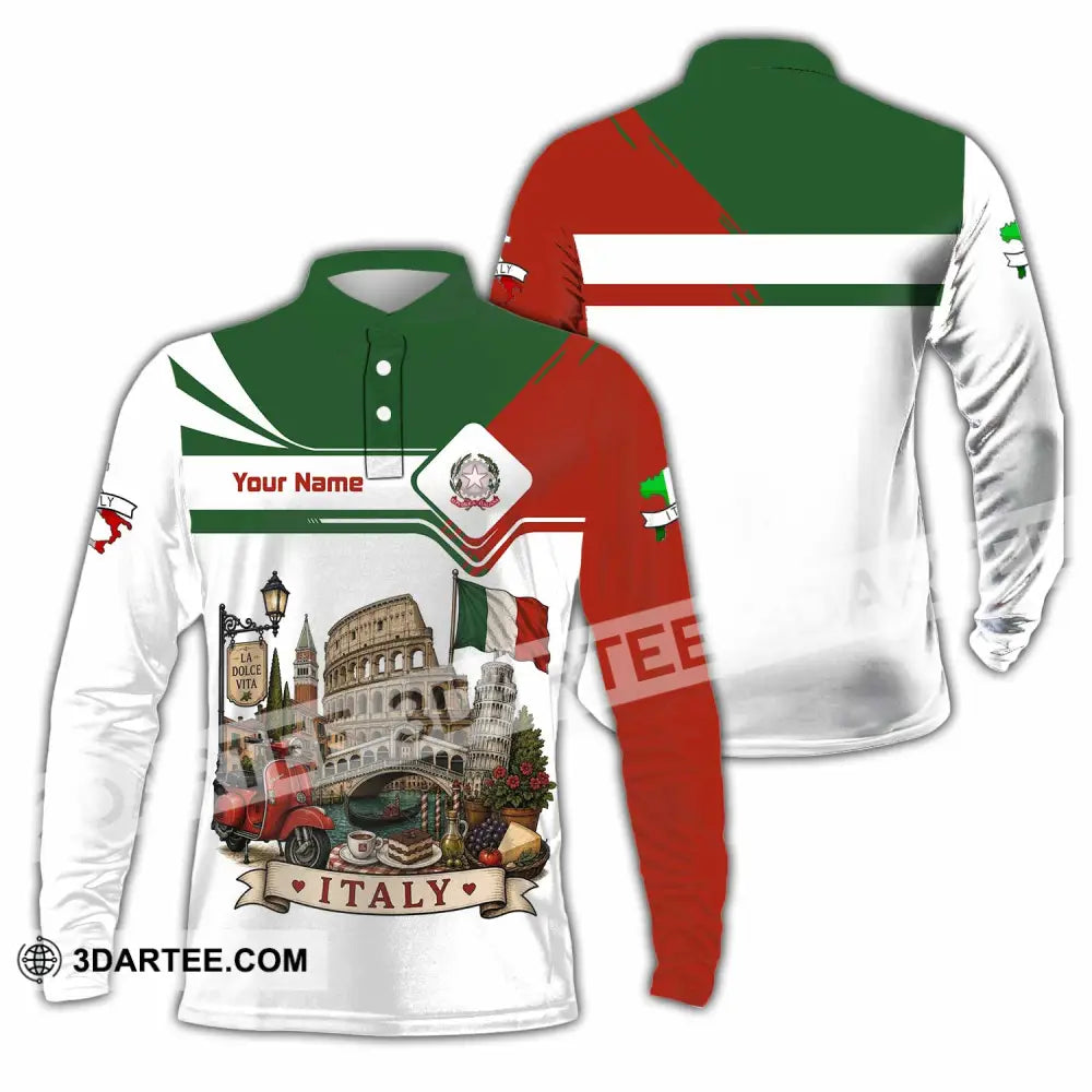 Unisex Shirt - Custom Italy Shirt - Long Sleeve Polo / S - T-shirt