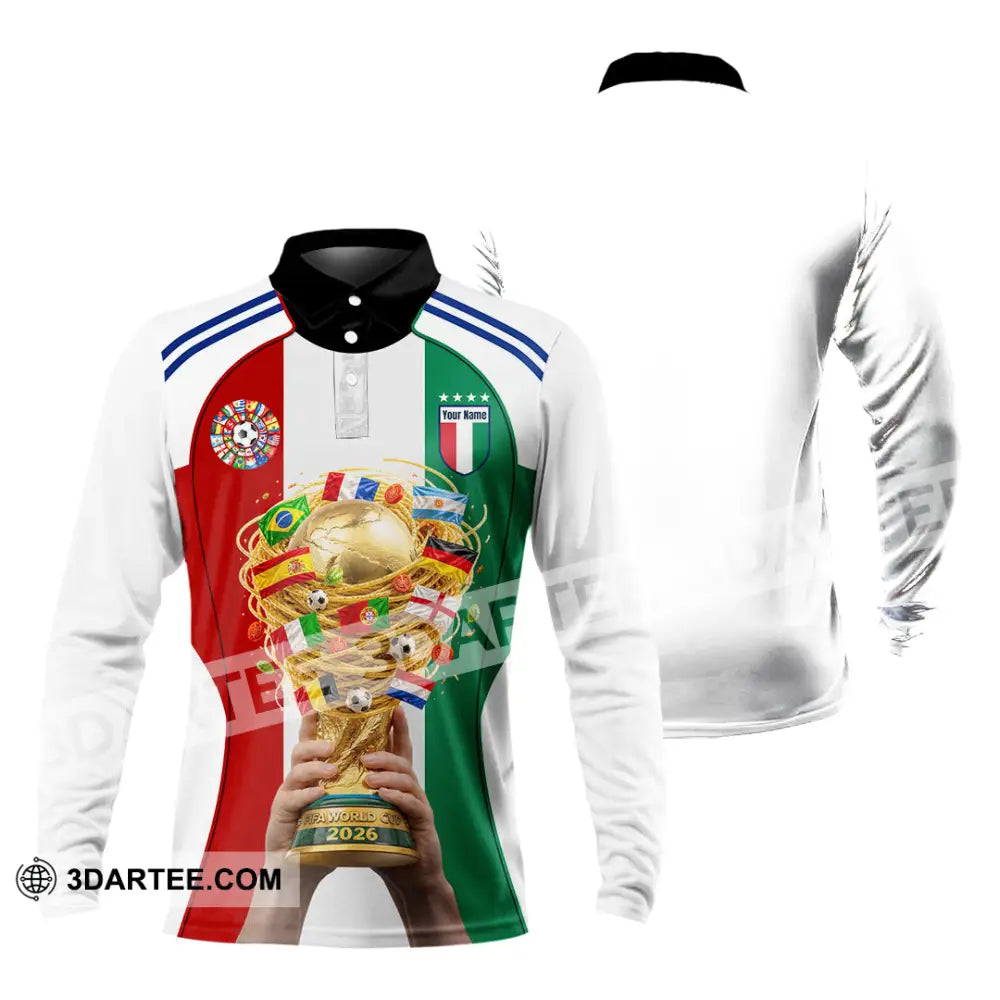 Unisex Shirt - Custom Italy World Cup 2026 Shirt - Long Sleeve Polo / S - T-shirt