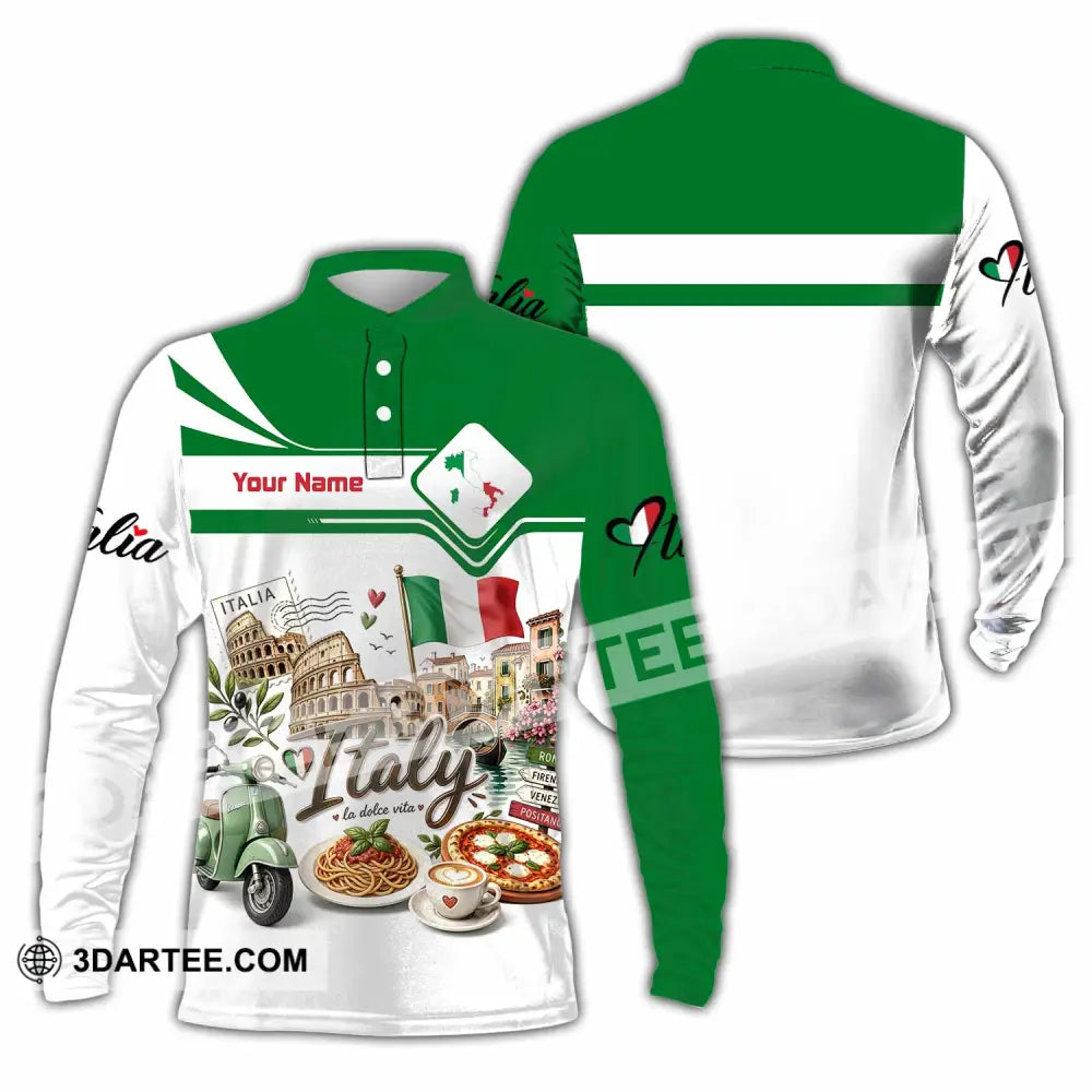 Unisex Shirt - Custom Italy Shirt - Long Sleeve Polo / S - T-shirt