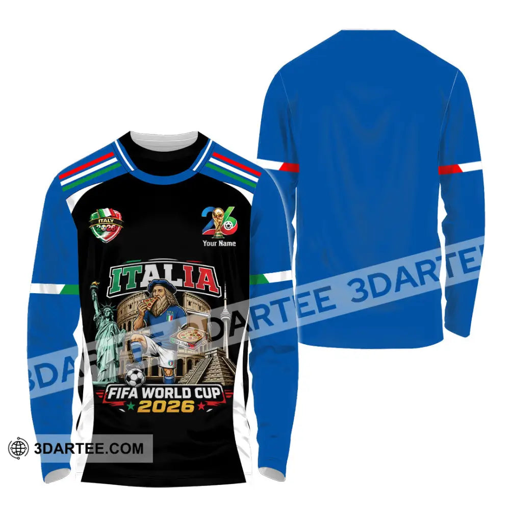 Unisex Shirt - Custom Italy World Cup 2026 Shirt - Long Sleeve Shirt / S - T-shirt