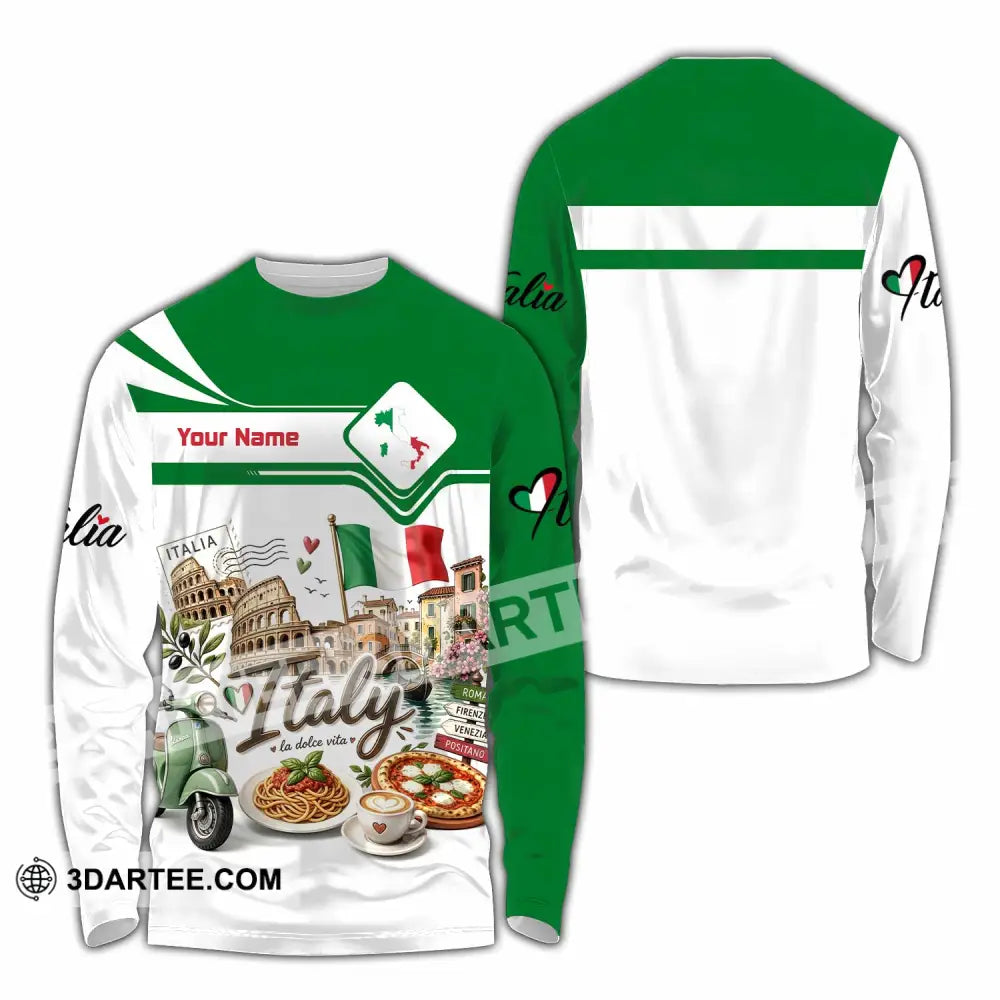 Unisex Shirt - Custom Italy Shirt - Long Sleeve Shirt / S - T-shirt
