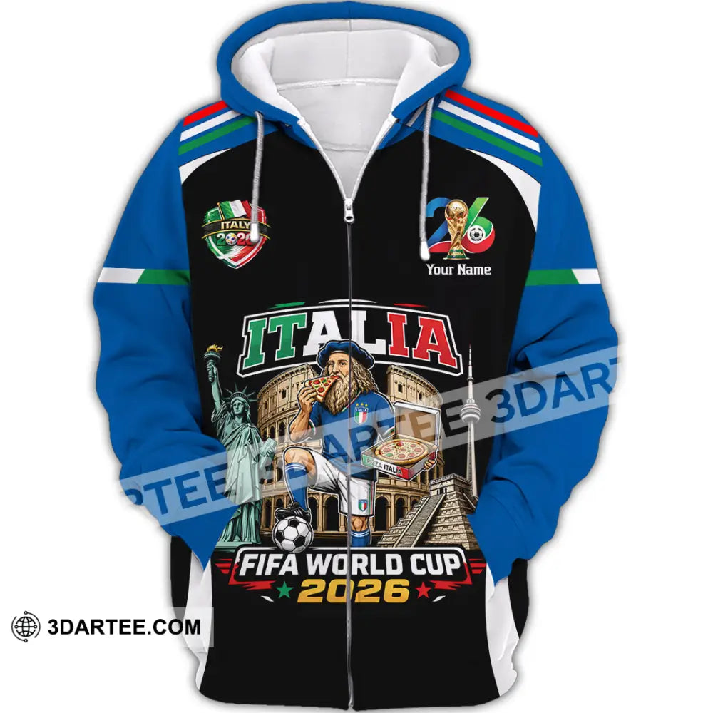 Unisex Shirt - Custom Italy World Cup 2026 Shirt - Zipper Hoodie / S - T-shirt