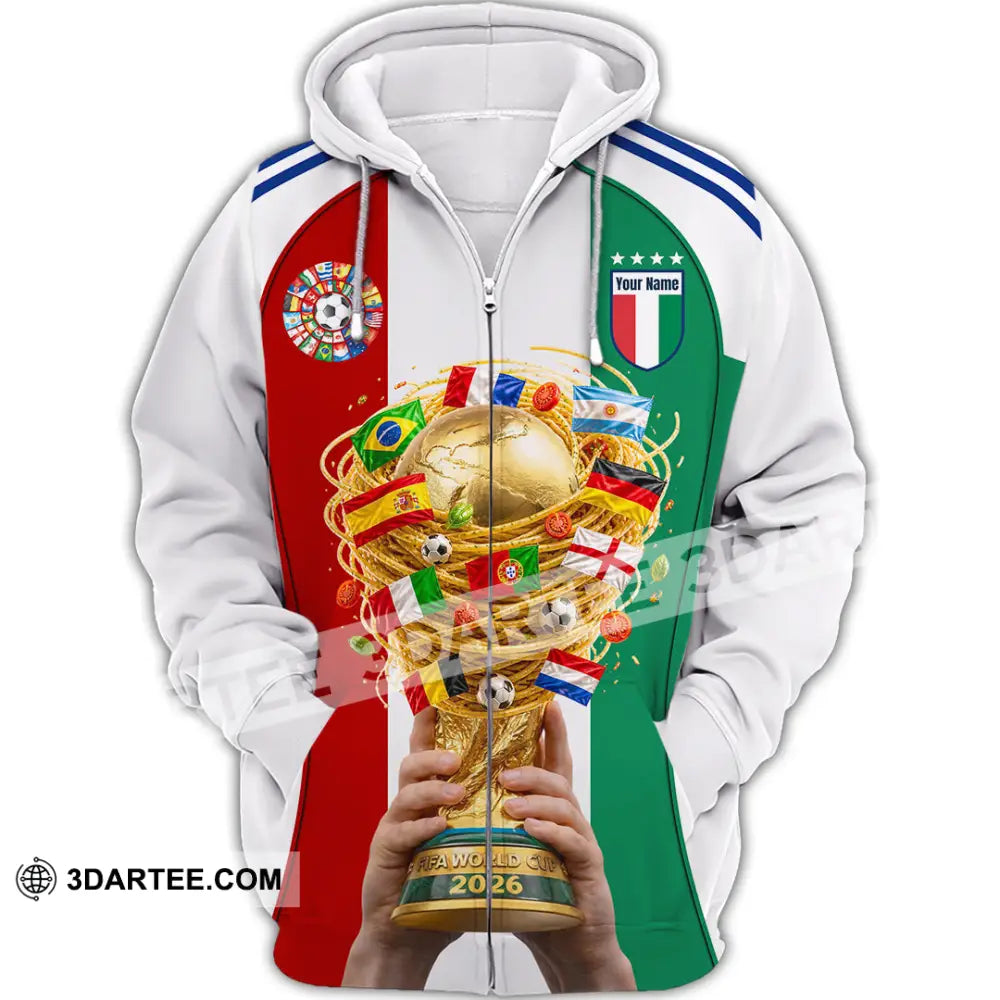 Unisex Shirt - Custom Italy World Cup 2026 Shirt - Zipper Hoodie / S - T-shirt