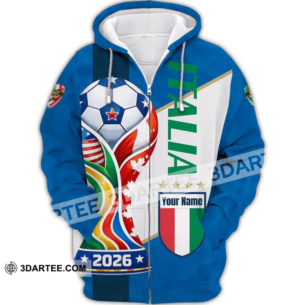 Unisex Shirt - Custom Italy World Cup 2026 Shirt - Zipper Hoodie / S - T-shirt