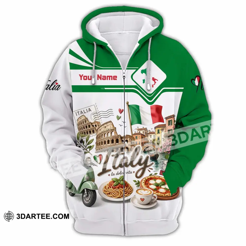 Unisex Shirt - Custom Italy Shirt - Zipper Hoodie / S - T-shirt