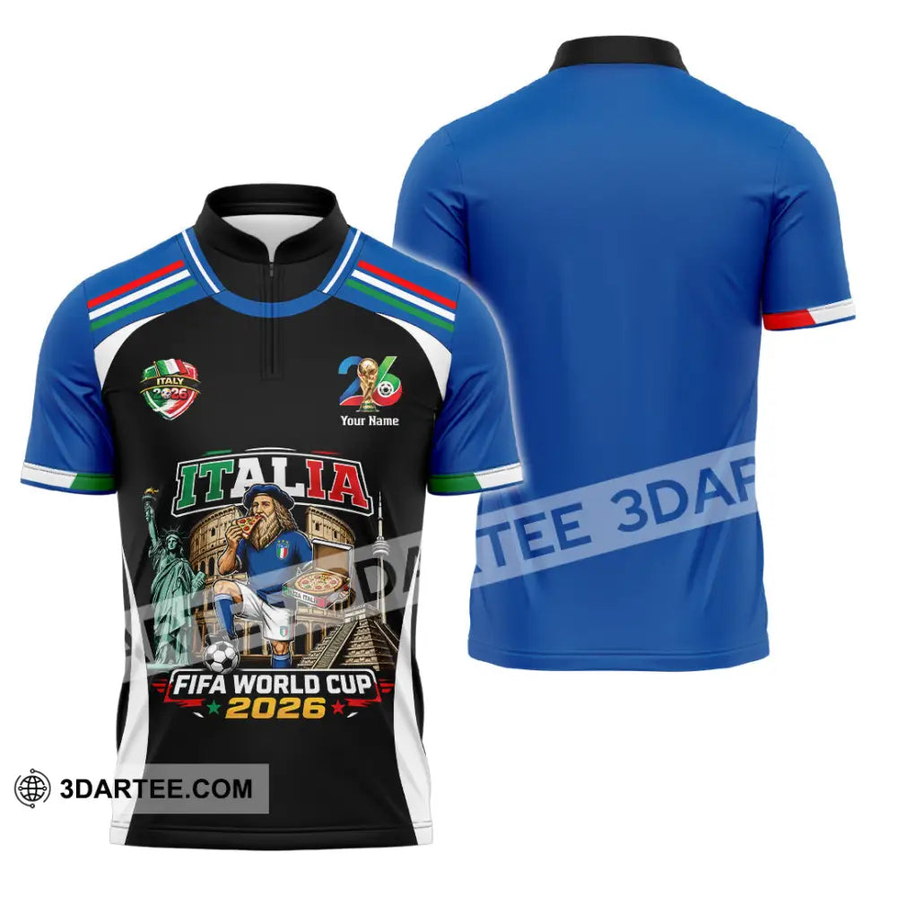 Unisex Shirt - Custom Italy World Cup 2026 Shirt - Zipper Polo Shirt / S - T-shirt