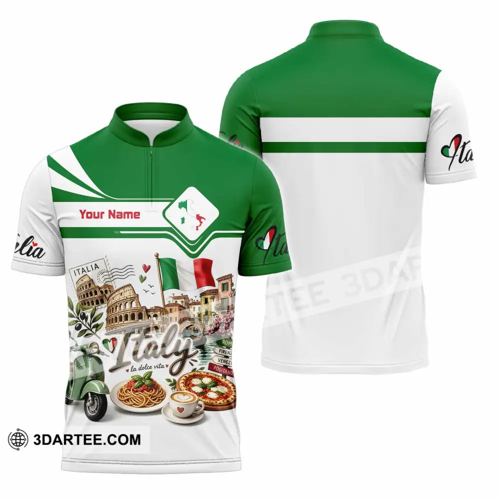 Unisex Shirt - Custom Italy Shirt - Zipper Polo Shirt / S - T-shirt
