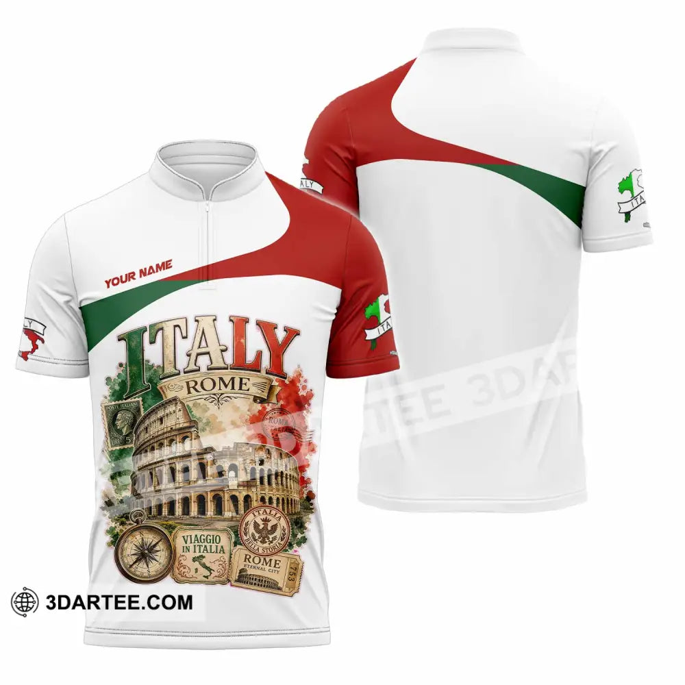 Unisex Shirt - Custom Italy Shirt - Zipper Polo Shirt / S - T-shirt