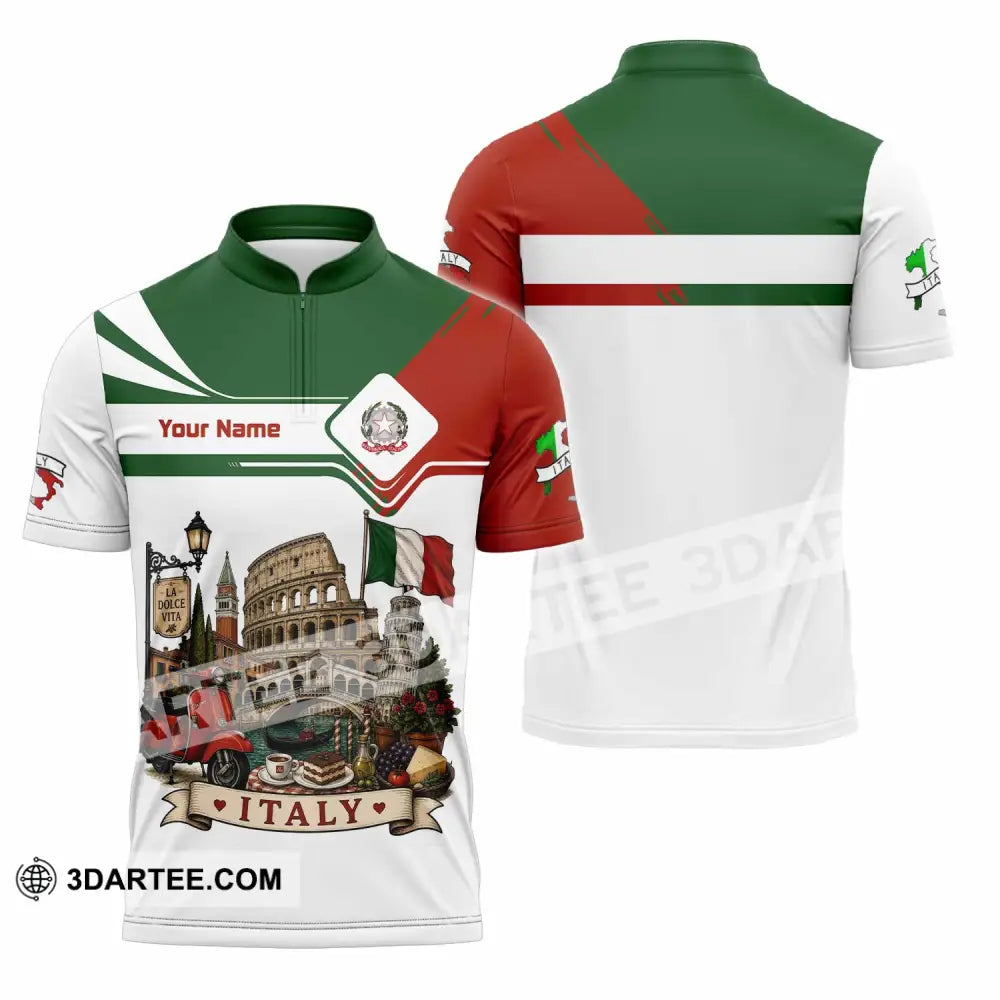 Unisex Shirt - Custom Italy Shirt - Zipper Polo Shirt / S - T-shirt