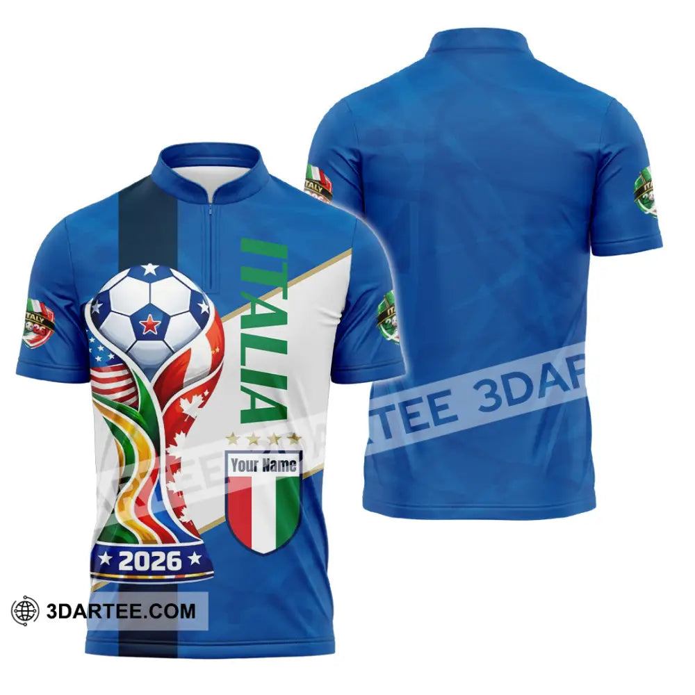 Unisex Shirt - Custom Italy World Cup 2026 Shirt - Zipper Polo Shirt / S - T-shirt