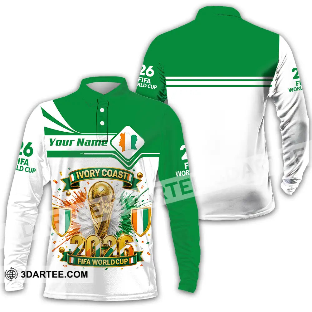 Unisex Shirt - Custom Ivory Coast World Cup 2026 Shirt - Long Sleeve Polo / S - T-shirt