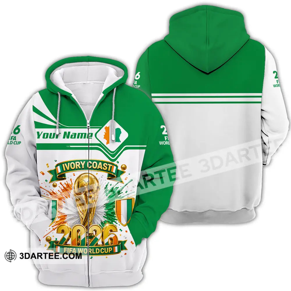 Unisex Shirt - Custom Ivory Coast World Cup 2026 Shirt - Zipper Hoodie / S - T-shirt