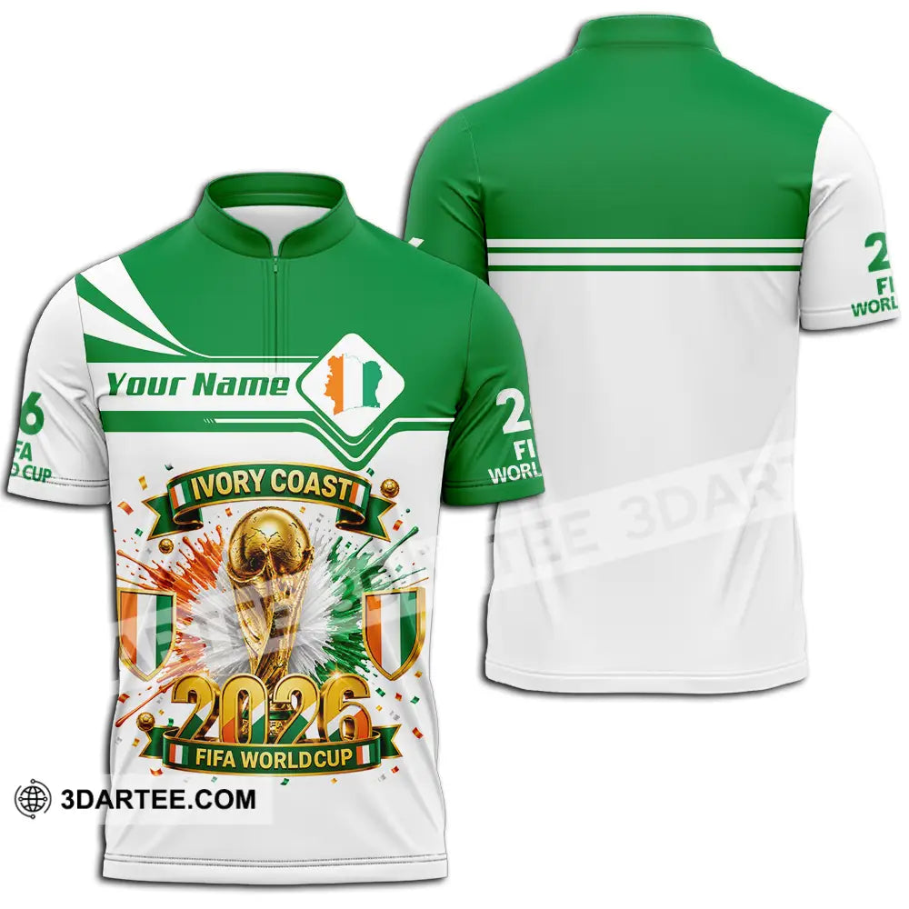 Unisex Shirt - Custom Ivory Coast World Cup 2026 Shirt - Zipper Polo Shirt / S - T-shirt