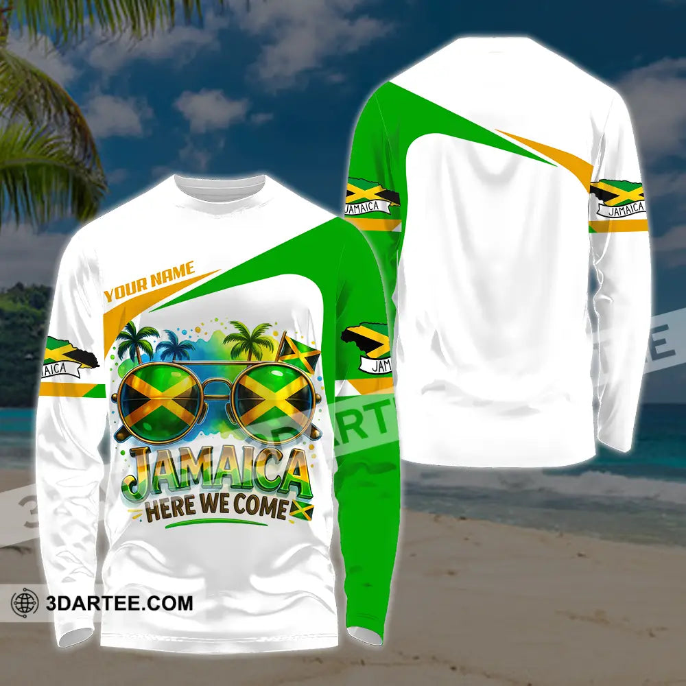 Unisex Shirt - Custom Jamaica Here We Come Shirt Long Sleeve Shirt / S T-shirt