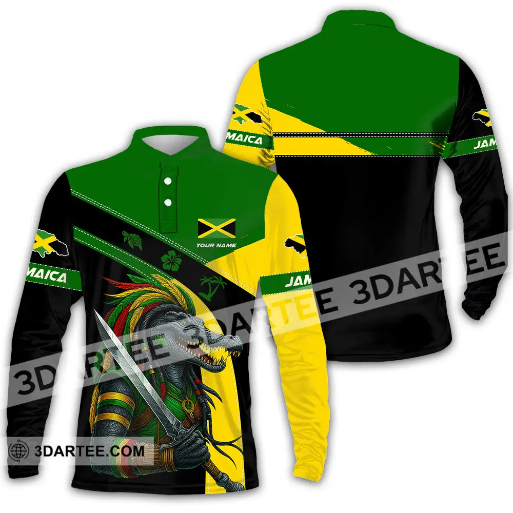 Unisex Shirt - Custom Jamaica Shirt Long Sleeve Polo / S T-shirt