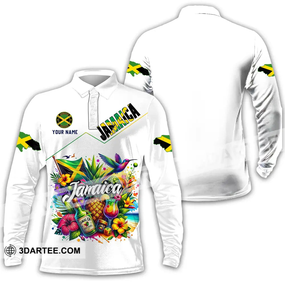 Unisex Shirt - Custom Jamaica Shirt Long Sleeve Polo / S T-shirt