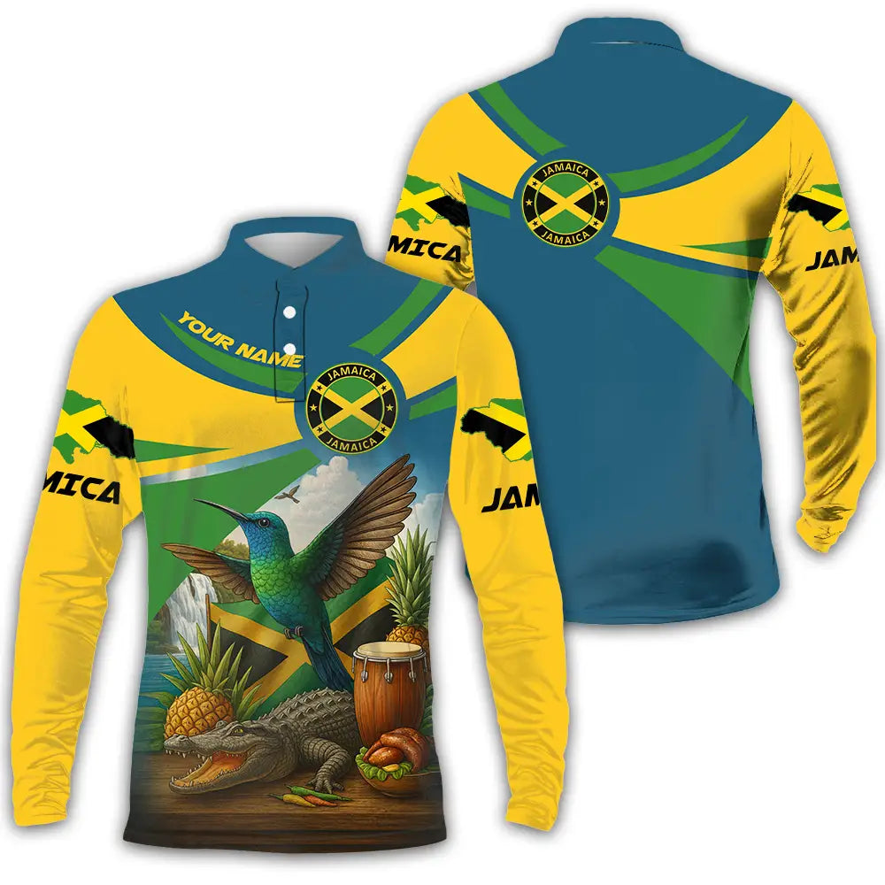 Unisex Shirt - Custom Jamaica Shirt Long Sleeve Polo / S T-shirt