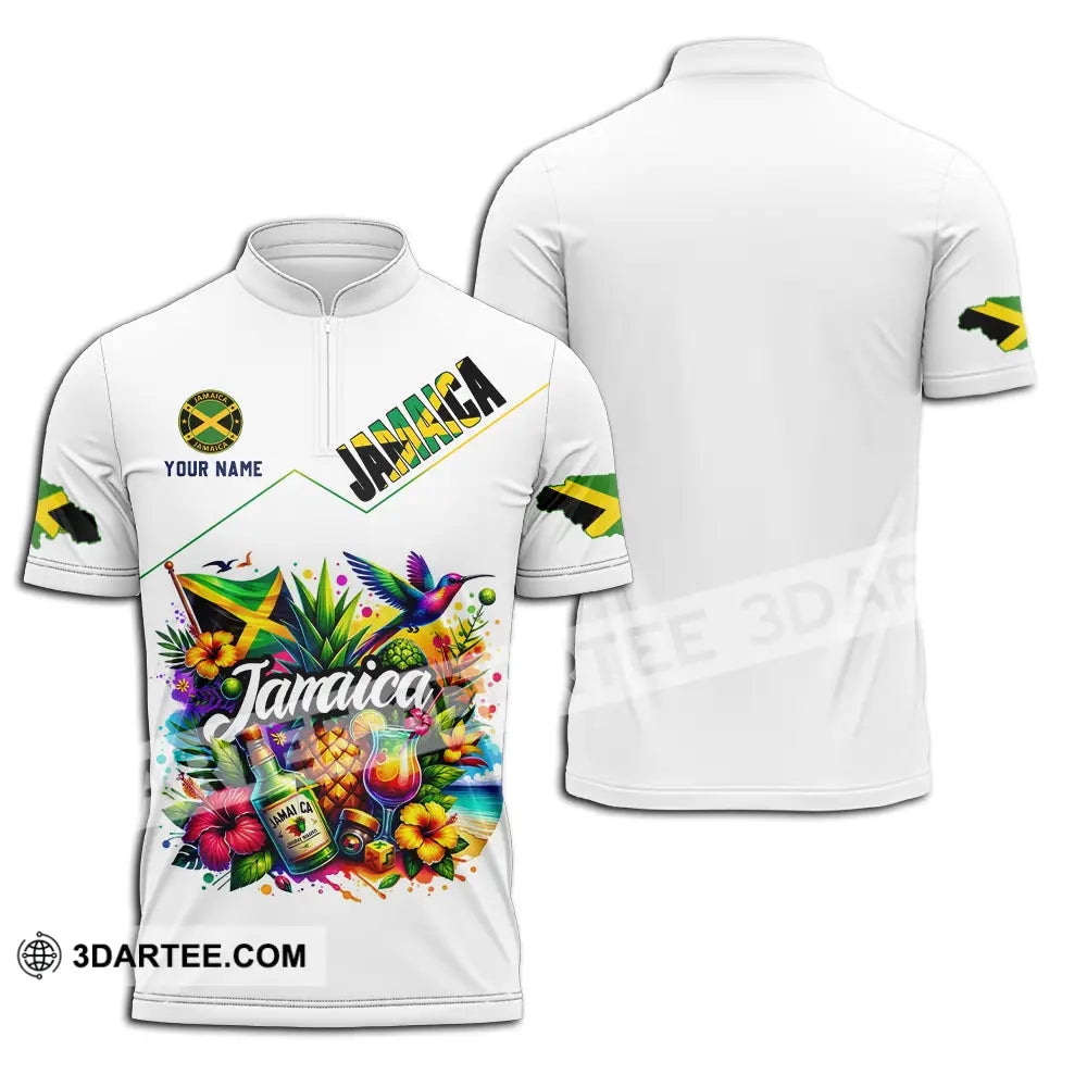 Unisex Shirt - Custom Jamaica Shirt Zipper Polo Shirt / S T-shirt