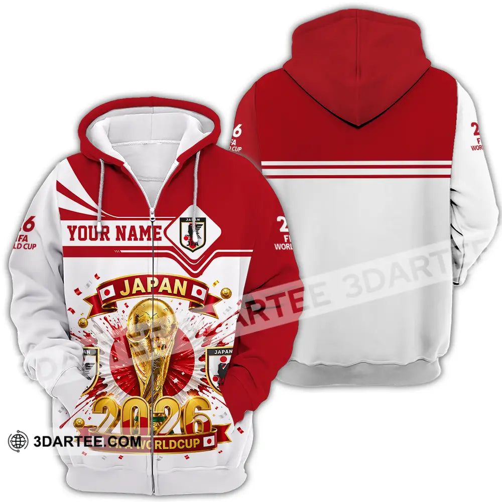 Unisex Shirt - Custom Japan World Cup 2026 3D Shirt - Zipper Hoodie / S - T-shirt