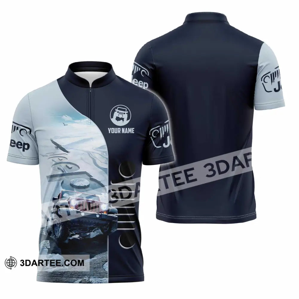 Unisex Shirt - Custom Jeep Car Sport Shirt Zipper Polo Shirt / S T-shirt