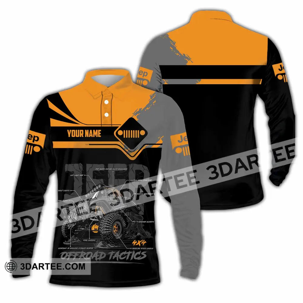 Unisex Shirt - Custom Jeep Offroad Tactics 3D Shirt Long Sleeve Polo / S T-shirt