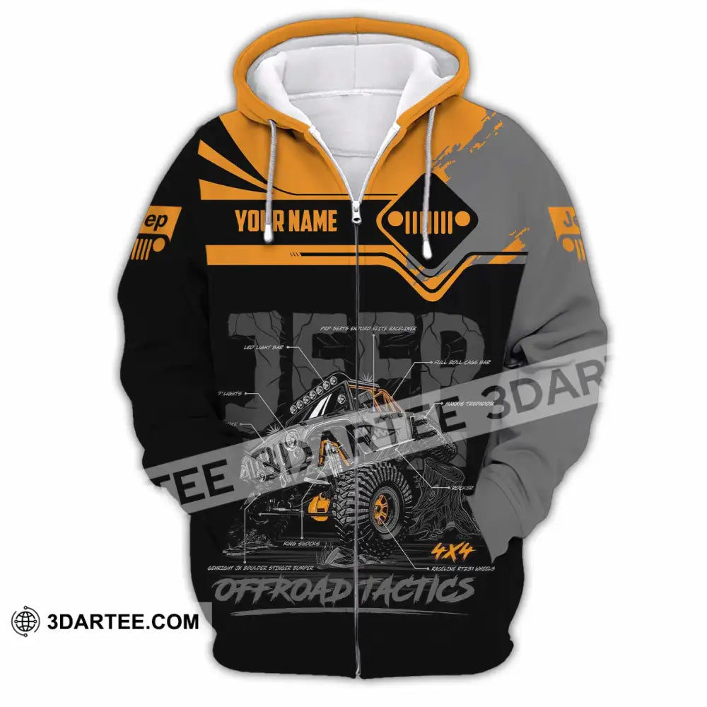 Unisex Shirt - Custom Jeep Offroad Tactics 3D Shirt Zipper Hoodie / S T-shirt