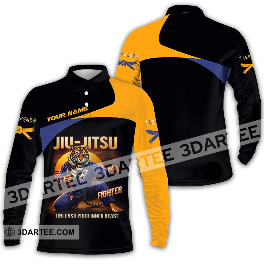 Unisex Shirt - Custom Jiu Jitsu 3D Shirt Long Sleeve Polo / S T-shirt