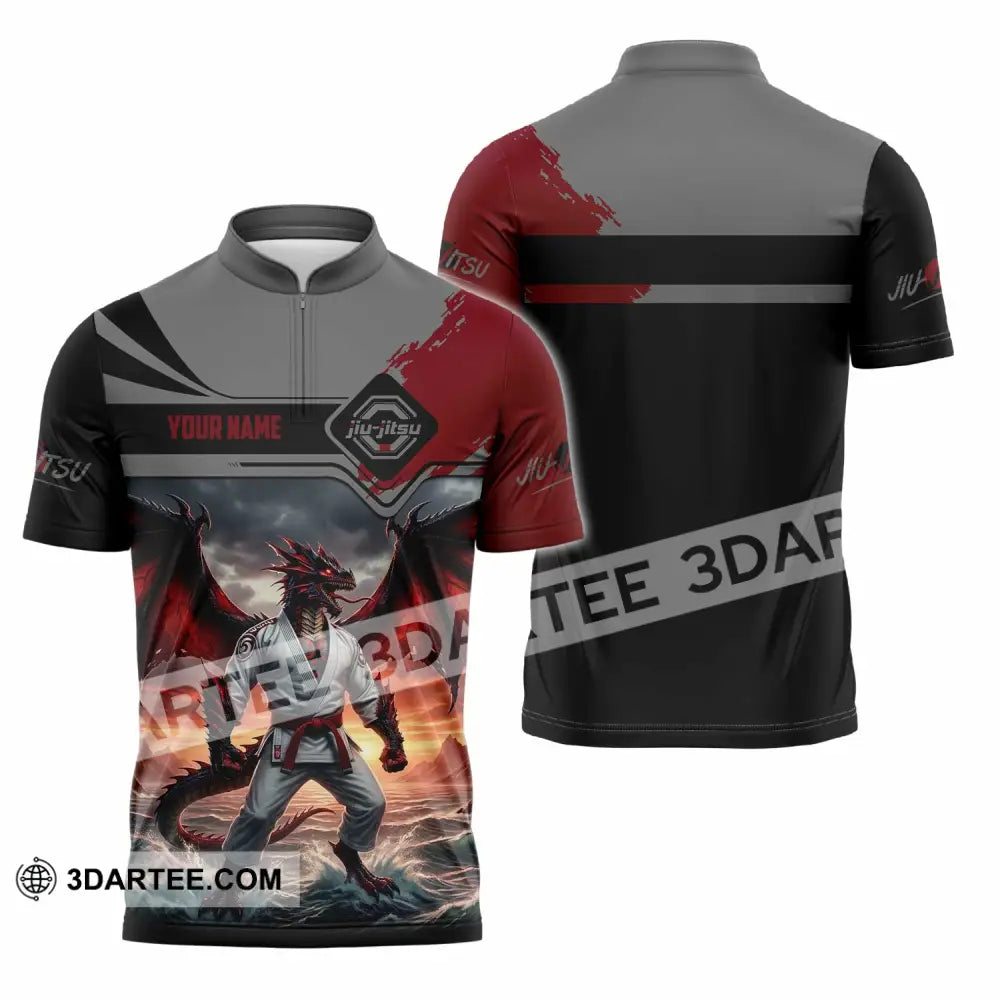 Unisex Shirt - Custom Jiu Jitsu 3D Shirt Zipper Polo Shirt / S T-shirt