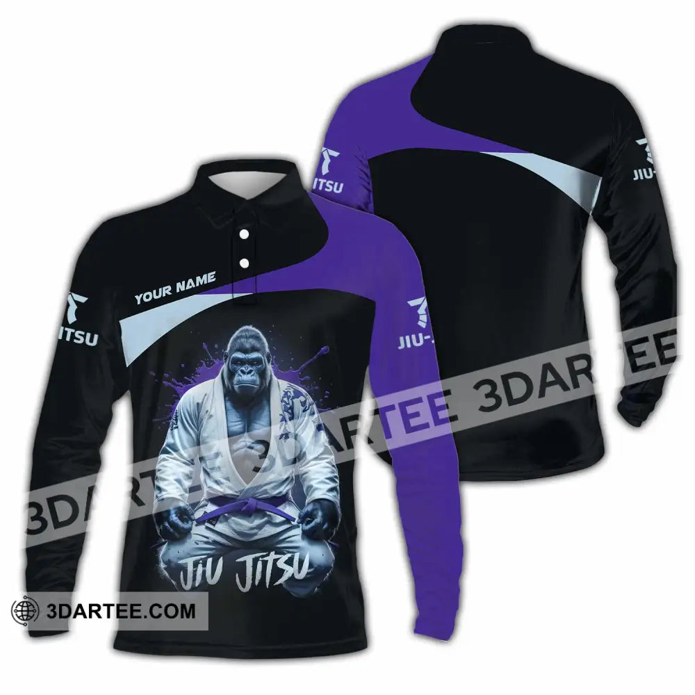Unisex Shirt - Custom Jiu Jitsu Shirt Long Sleeve Polo / S T-shirt