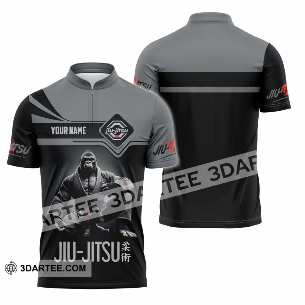 Unisex Shirt - Custom Jiu Jitsu Sport Shirt Zipper Polo Shirt / S T-shirt
